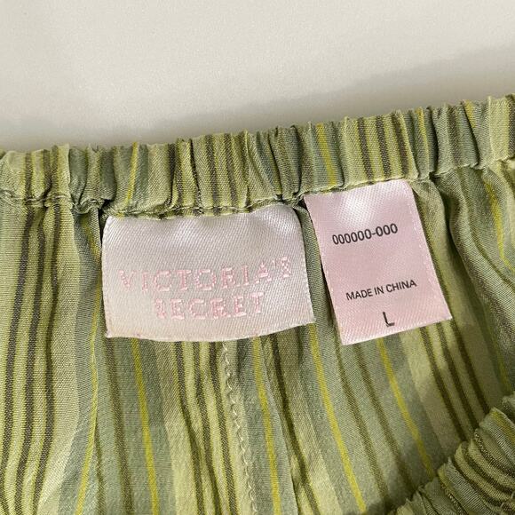 Victoria Secret Satin Pajama Set Wide Leg Pants Camisole Tank Top Womens L Y2K - Picture 11 of 15